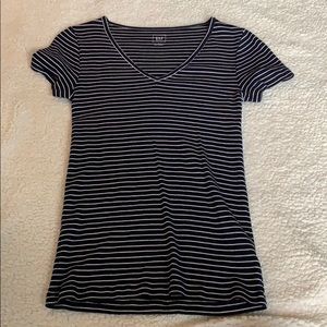 Navy and White Striped Gap V-Neck